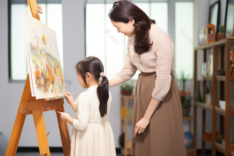 儿童一对一绘画教学,高清,摄影图,摄影图片,图片大全,摄影图免费下载